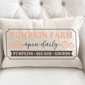 Lumbar Throw Pillow- Pumpkin Farm